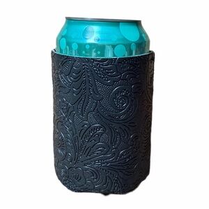 Black Embossed Can Holder handmade